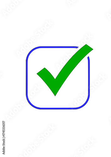 Green tick mark or green check mark