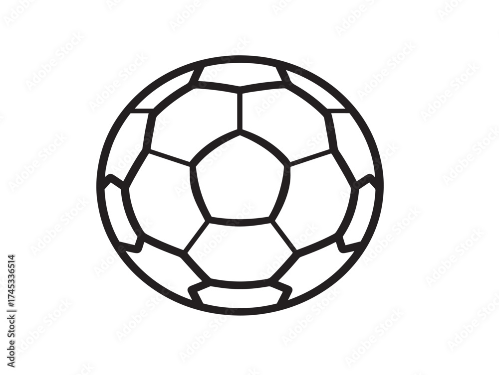 Obraz premium Soccer icon 2D vector line art for athletic events and tournaments