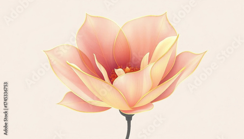 A beautiful pink flower. Delicate warm pastel tones. Low contrast