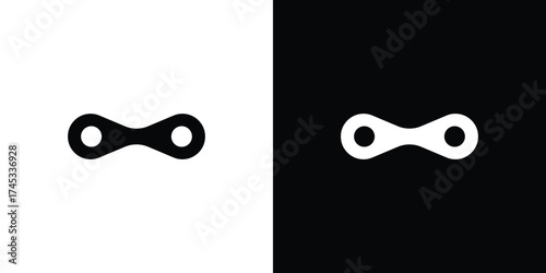 Minimalist Toggle Clasp Illustration, Half Black Background And Half White Design