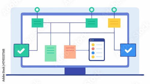 A digital kanban board displaying tasks in various stages of completion representing effective workflow management and team accountability.