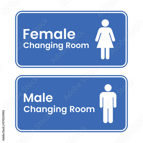 Male female changing room icon, Male female changing room sign, logo, badge, icon, sticker, label, emblem, stamp, symbol, black, line, flat vector, isolated illustration.