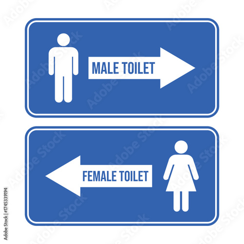 Restroom sign with man and woman icon. WC, toilet, lavatory symbol for public places. Male and female gender pictogram. Linear vector illustration for easy orientation.