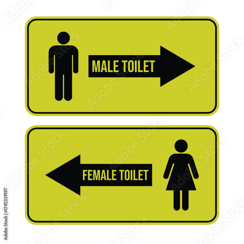 Restroom sign with man and woman icon. WC, toilet, lavatory symbol for public places. Male and female gender pictogram. Linear vector illustration for easy orientation.