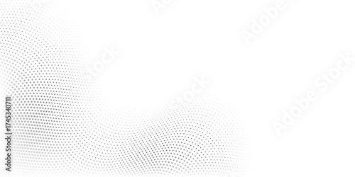 Flowing stroke dots particles nice wave pattern halftone black gradient background art simple