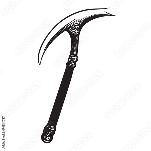 sickle traditional weapon on white background