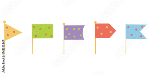 Party pennant set, Mini flag collection, Festive stick pennant