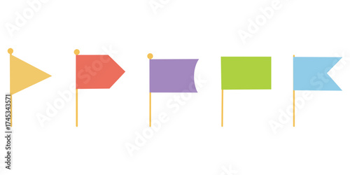 Simple pennant set, Basic flag set, Minimal pennant collection