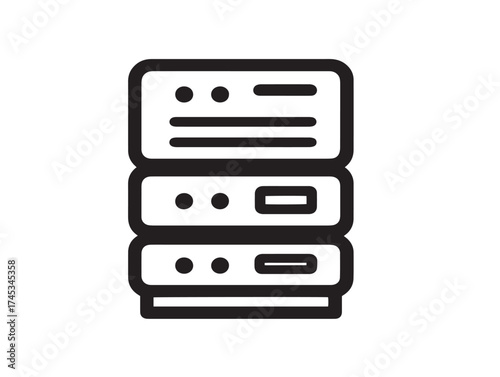 Web hosting icon 2D vector line art in a clean minimalist style