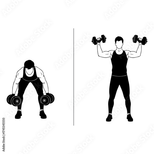 Dumbbell Shoulder Press Exercise Demonstration for Fitness Training.