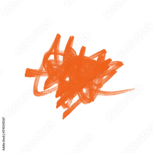 Orange Abstract Marker Stroke PNG. Png for graphics use.