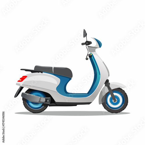 Modern Eco-Friendly Electric Scooter Illustration for Urban Mobility and Sustainable Transport