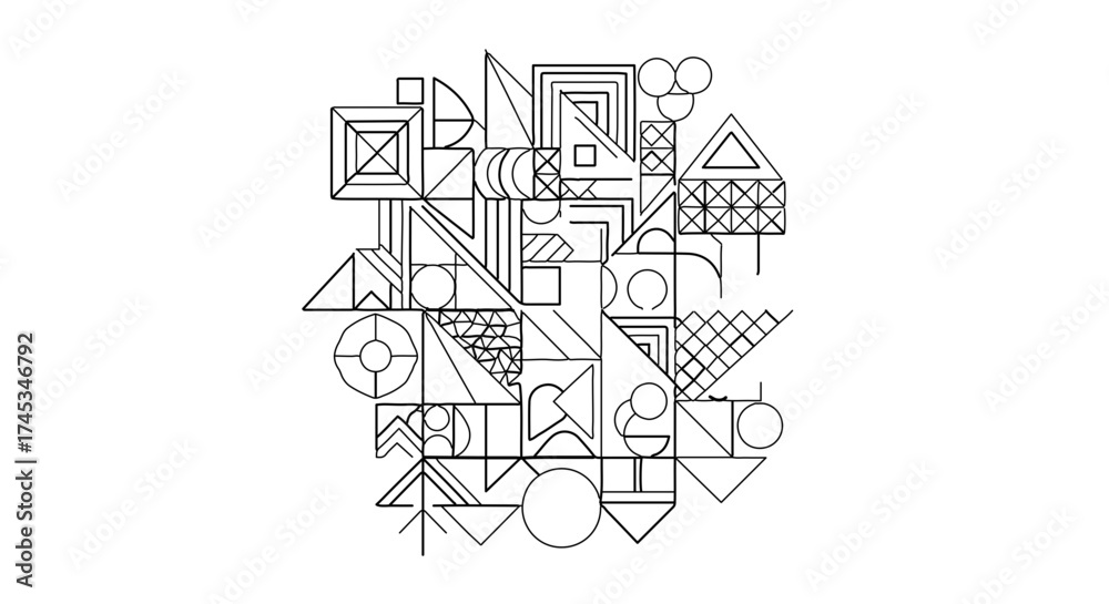 Obraz premium Abstract geometric shapes composition, creating a modern and artistic design