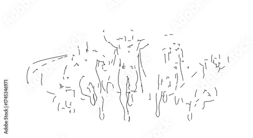 Hand drawn superhero team illustration, featuring dynamic poses and flowing capes