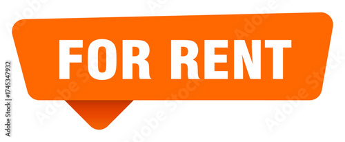 for rent sticker. for rent orange sign isolated on transpatent background