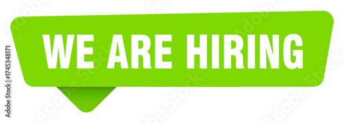 we are hiring green sign isolated on transpatent background. we are hiring sticker