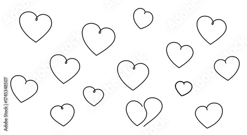 Heart outlines, a collection of love symbols for romantic and heartfelt designs