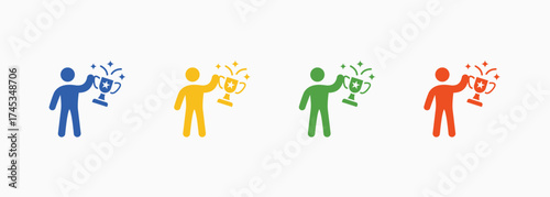 Achievement Icon Set Color Multiple Style Collection