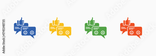 Feedback Icon Set Color Multiple Style Collection
