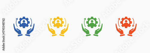 Change Management Icon Set Color Multiple Style Collection