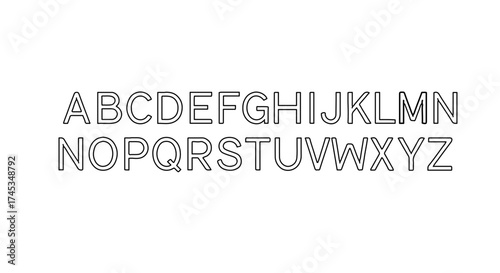 Alphabet letters, a complete set of uppercase characters for design