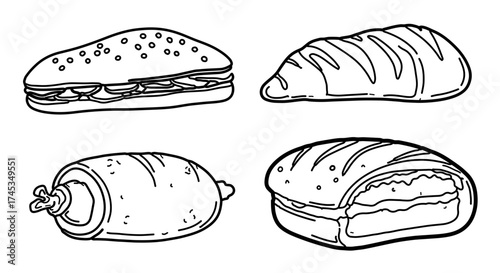 Variety of delicious sandwich, a delightful culinary illustration for food lovers
