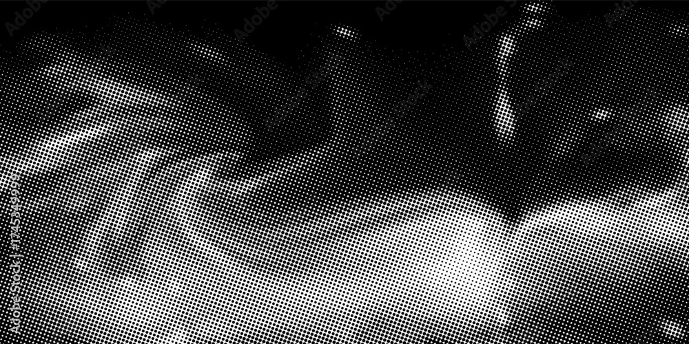 Fototapeta premium Halftone dotted abstract background. Grain gradient texture background with dots. Noise Stipple pointillism pattern. Sand grain grunge stipple effect. Abstract texture engraved overlay. Vector