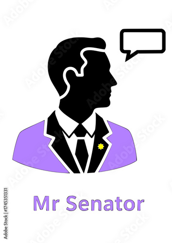 Mr. Senator silhouette icon