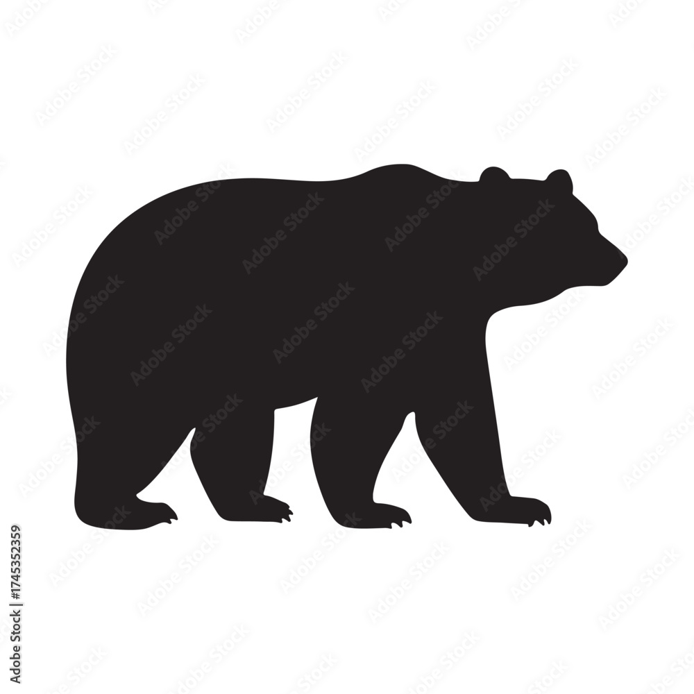 Fototapeta premium silhouette illustration of black bear