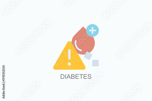 Diabetes Icon Or Logo Isolated Vector Illustration