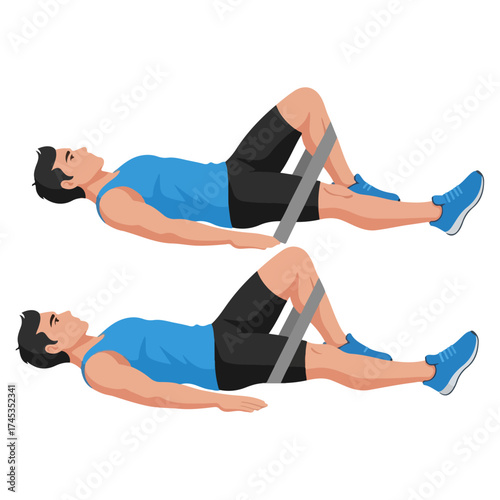 Resistance Band Exercise for Glutes and Hamstrings Training.