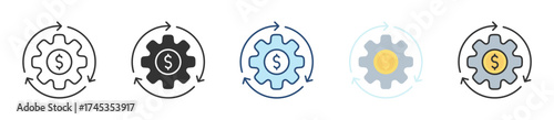 Business Model Icon Set Multiple Style Collection
