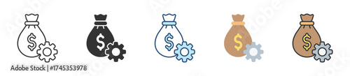 Financial Management Icon Set Multiple Style Collection