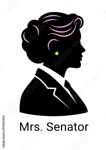 Mrs. Senator vector icon