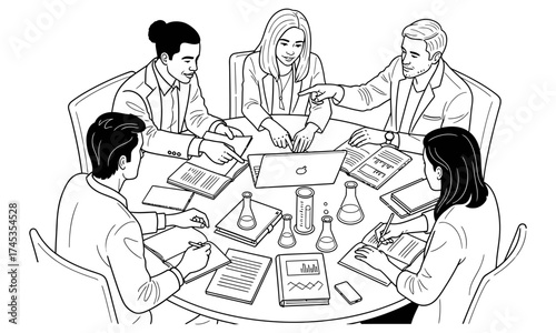Scientists Collaborate on Research A Round Table Discussion About Scientific Data Analysis, Experimentation, and Project Development