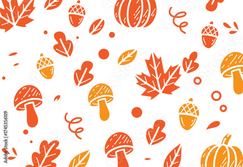 Hello autumn. Autumn background with fall leaves
