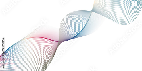 Abstract wave of colorful flowing lines on a white background, symbolizing motion, energy, and harmony in a minimalist design style.