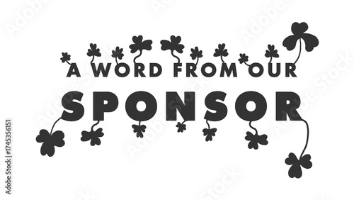 Isolated St. Patrick's Day Themed Sponsorship Call to Action for Title Card with White Background