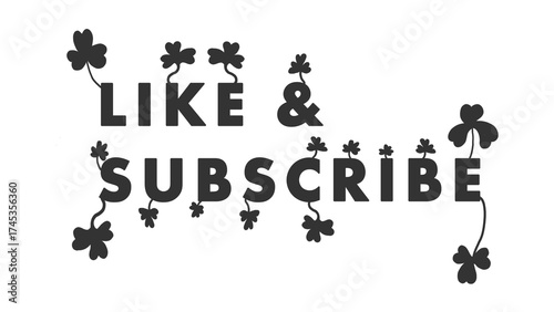 Isolated St. Patrick's Day Themed 'Like and Subscribe' Call to Action for Title Card with White Background