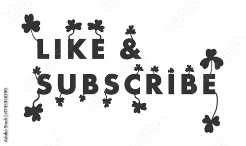 Isolated St. Patrick's Day Themed 'Like and Subscribe' Call to Action for Title Card with White Background