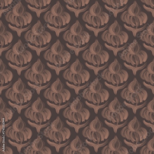 Brown Seamless Pattern with Abstract Brush Texture