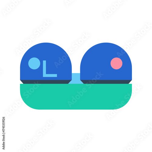 Contact lens case with two compartments for safe storage and hygiene.