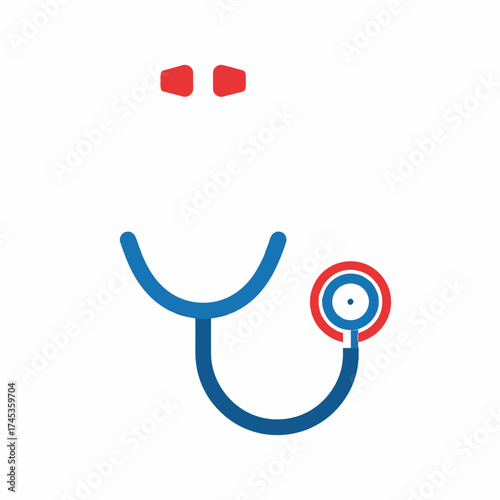 Stylized Stethoscope Icon for Healthcare and Medical Concepts.