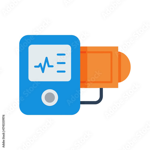 Medical device for measuring blood pressure and heart rate.