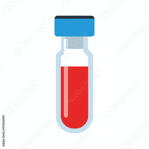 Blood sample vial for medical testing and analysis in laboratory.