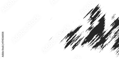 The design features a grass silhouette vector with a textured black ink splatter and grunge paint splash illustration set. trace, splat, drop, liquid, drip, blot, stroke