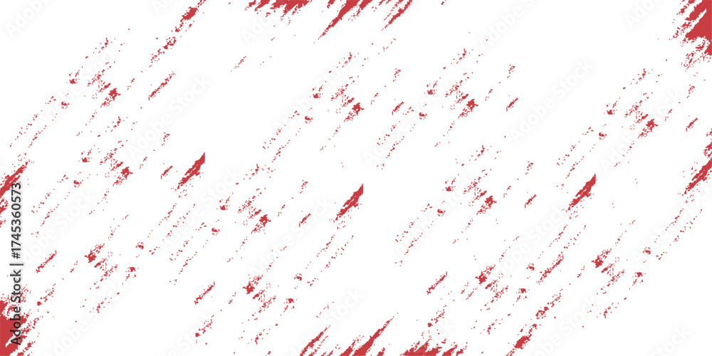 Fototapeta premium Red paint splashes and blood cell illustrations create a grunge backdrop. close-up, ink, color, drop, splat, spray, spatter, pattern, drip, spot, love