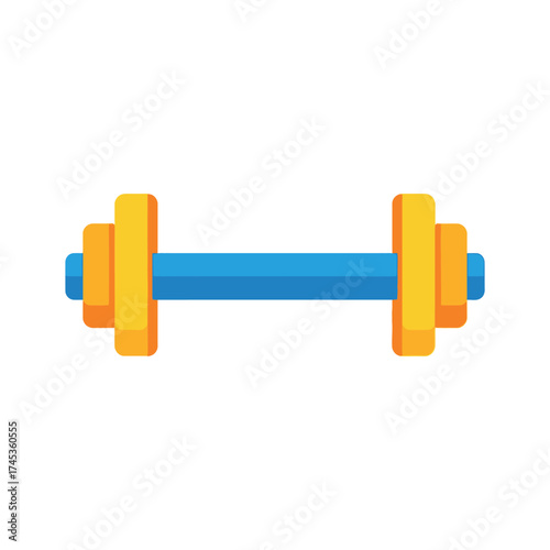 Vibrant dumbbell illustration showcasing fitness and strength training equipment for exercise.