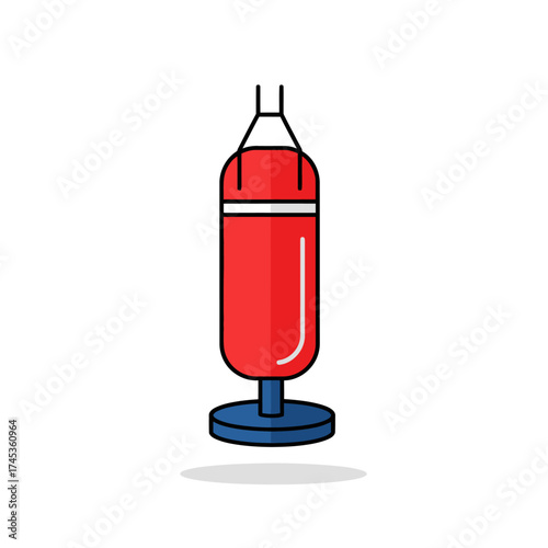Red Punching Bag for Boxing Training and Fitness.