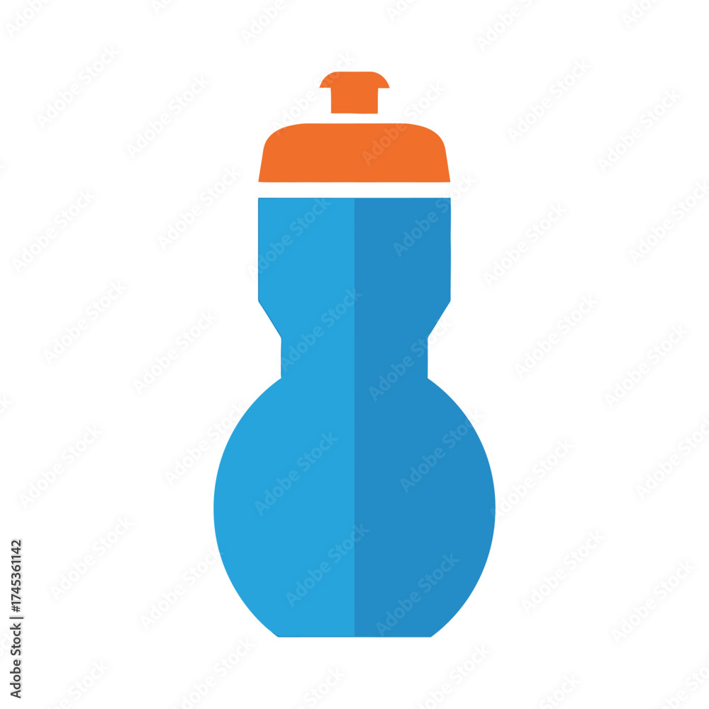Fototapeta premium Blue and orange sports water bottle icon for hydration and fitness.